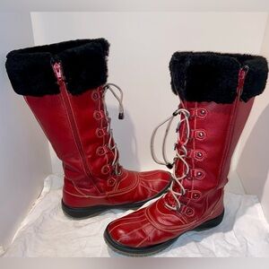 Women’s Rudsak ATELIER NOIR high red leather winter boots size 8